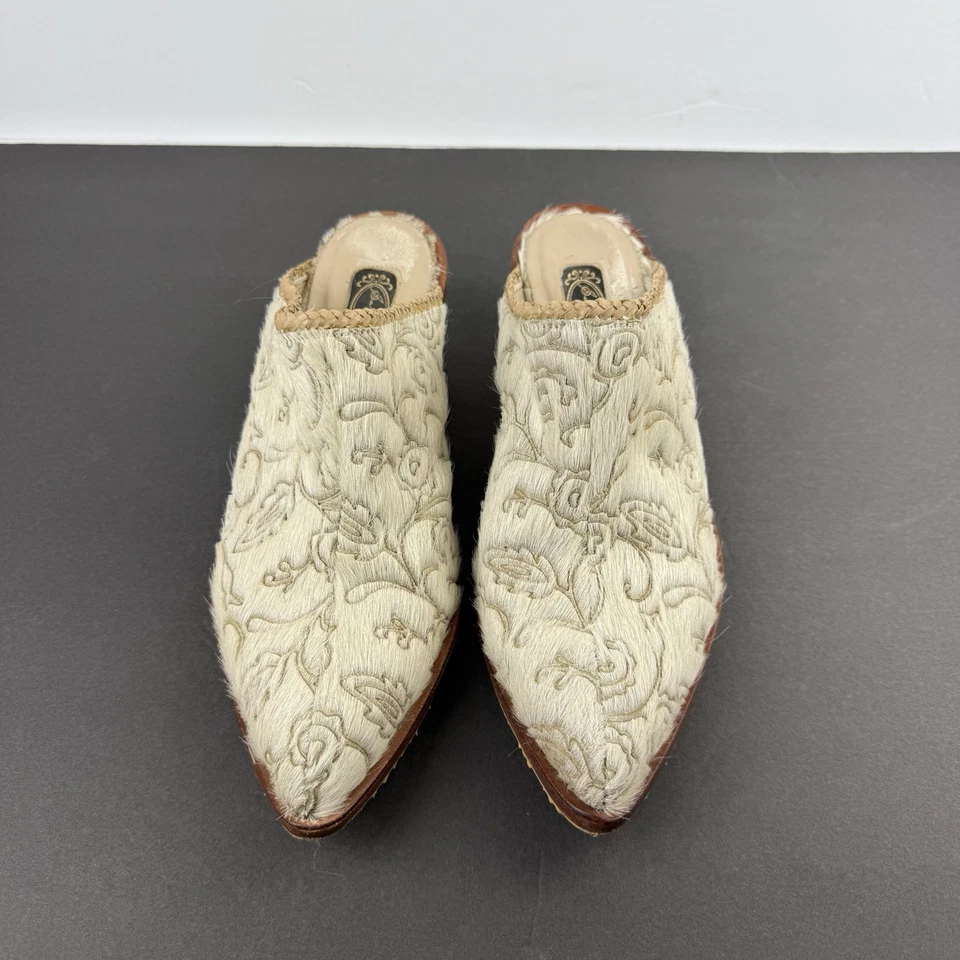 Zuecos de piel de becerro Salpy Mules 8,5 sin cordones zapatos occidentales de vaquera hechos en EE. UU. Foto 4 de 4