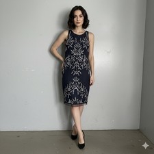 NEW Adrianna Papell Floral Beaded Cocktail Dress Size 4