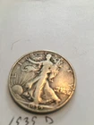 1939 d walking liberty half fine/vf