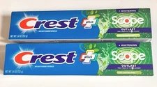 Lot of 2 Crest Plus Complete Scope Outlast Toothpaste 5.4 oz Each