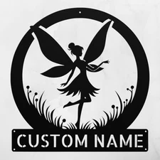 Personalized Fairy Metal Sign Custom Decor for Home or Office Unique Gift Idea