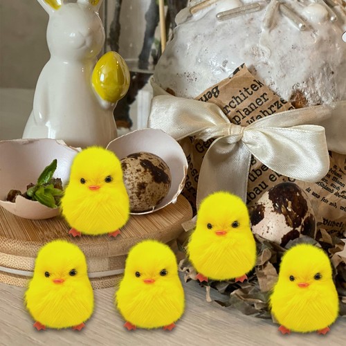 28 Pcs Small Chicken Fluffy Chicks Mini Realistic Plush Chick Fur Stuffed Toy... - Picture 4 of 7