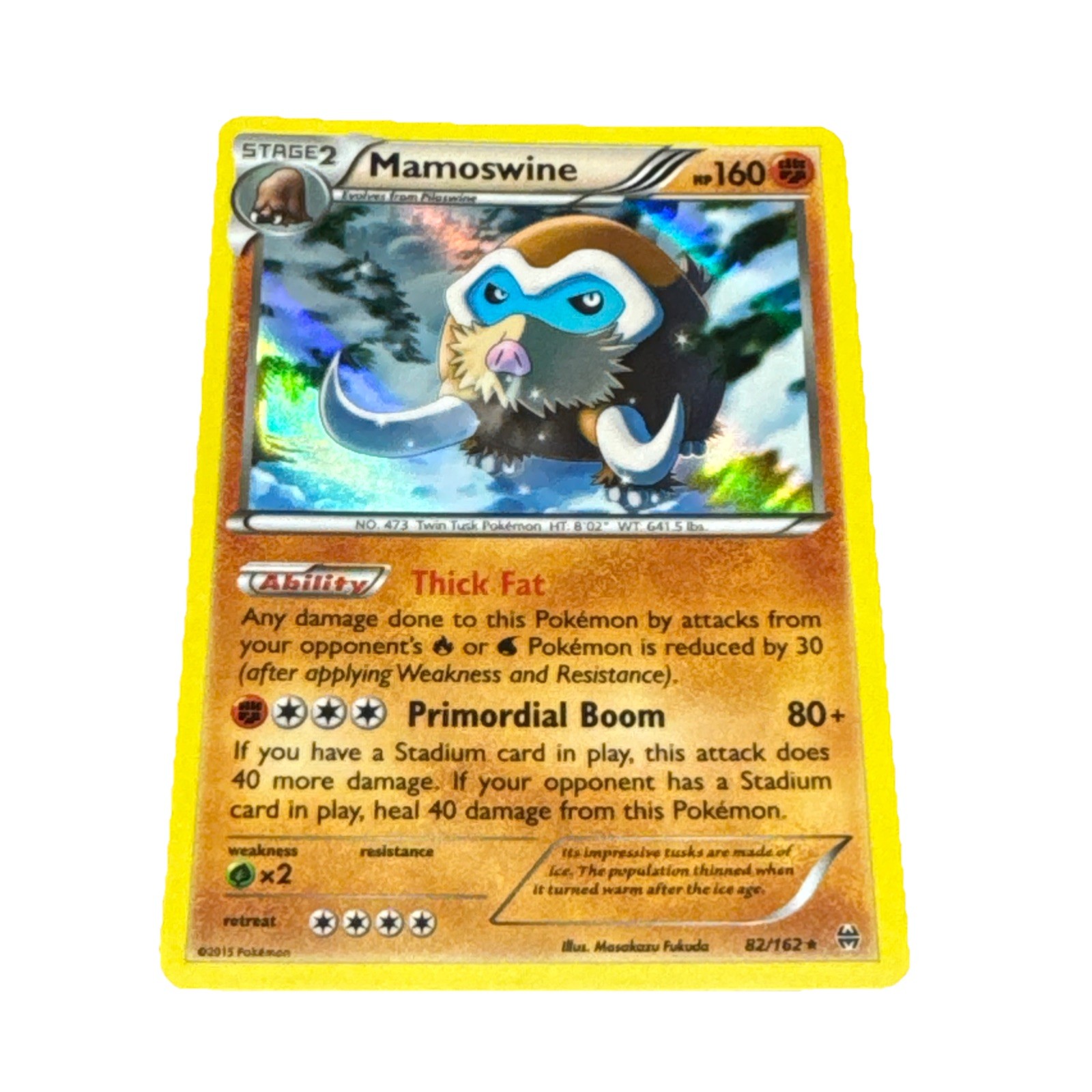 Mamoswine HoloRare XY BREAKthrough Pokémon Card 82/162