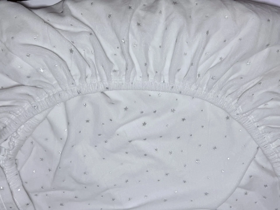 Pottery Barn Velvet Stars Fitted Toddler Bed Crib Sheet Plush FLUFFY Celestial - Image 4 of 4