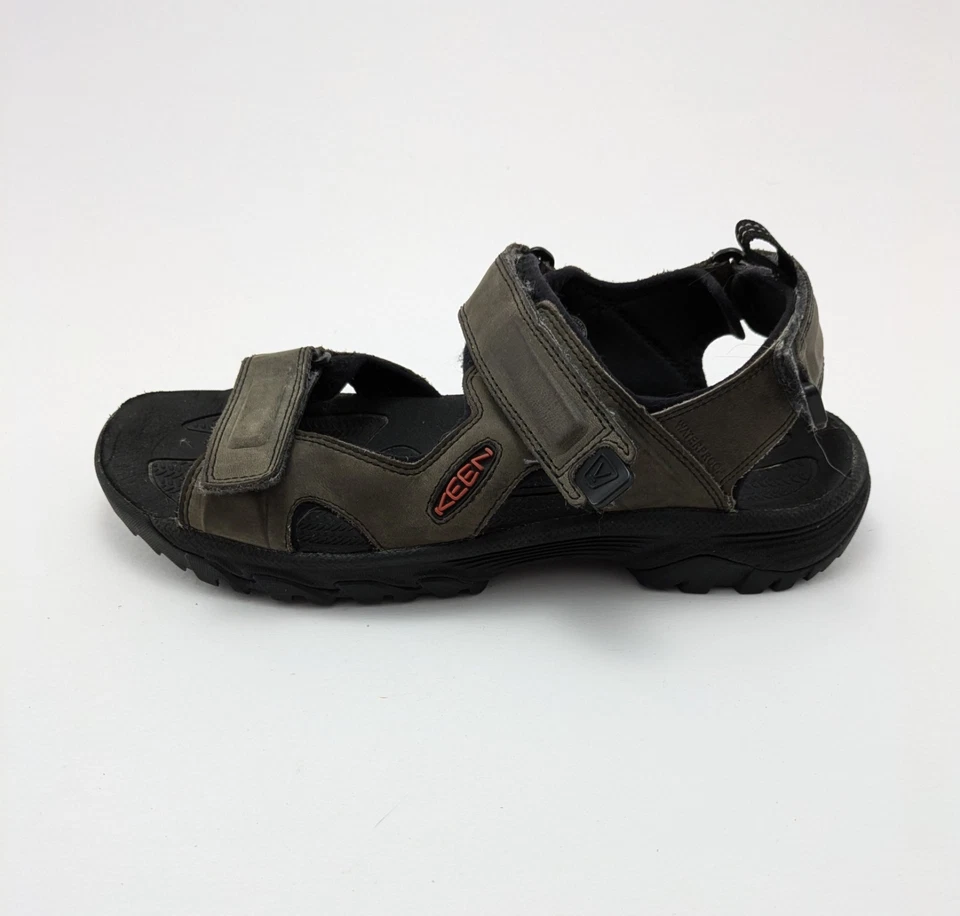 Sandalias de cuero para hombre Keen Targhee III punta abierta gris 2 correas punta abierta talla 10 Foto 2 de 4