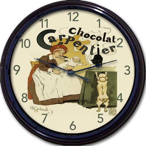 Chocolate Carpentier Poster Wall Clock Gerbault Paris France Kitchen Affiche 10" - Picture 1 of 2