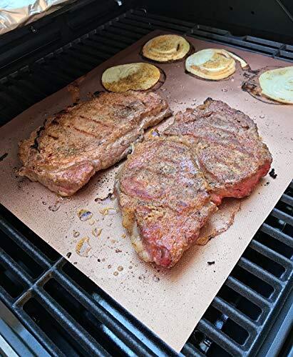 Kupfer Grillmatte, Antihaft BBQ Outdoor Grill & Backmatte, 15,7x 13", 5er Set - Bild 4 von 6