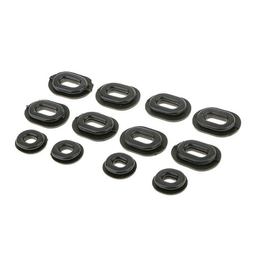 12Pcs Motorcycle Oval Round Rubber Side Cover Grommets Fit For Honda Suzuki - Afbeelding 1 van 12