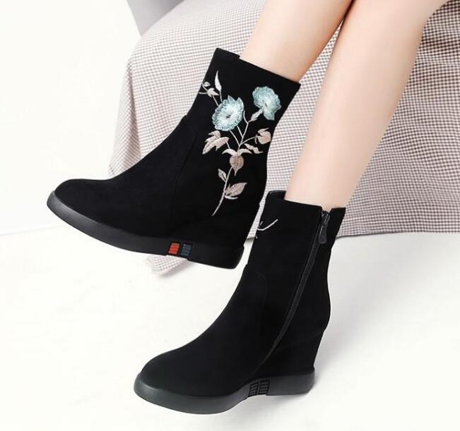 Women Ethnic Wedge Red Red Red shoes Booties Wedding Side Zip High Heels Party de0d2e Women Ethnic Wedge Red Red Red shoes Booties Wedding Side Zip High Heels Party de0d2e