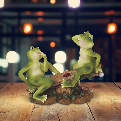 7''H Lovely Frog Couple on Seesaw Figurine Ornament Home Decor Unique Gift