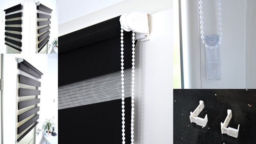Doppel rollo Duo Klemmfix ohne Bohren Easyfix Zebrarollo Kettenzug Verspannung - Bild 6 von 8