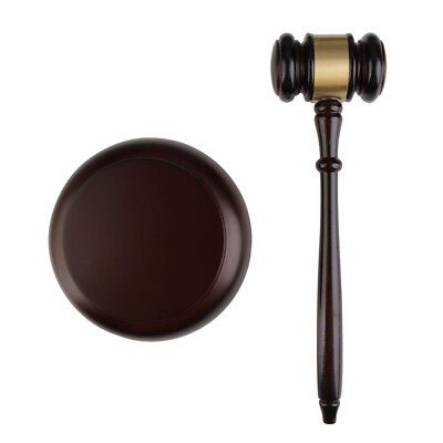Wooden Handcraft Auctioneer Gavel Sound Block for Lawyer Judge Auction Sale