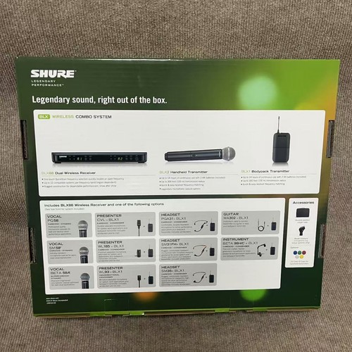 New In Box Shure BLX288 SM58 Wireless Mic Dual Vocal System Microphones - Picture 8 of 10