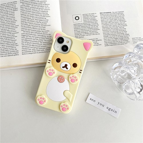 Süße 3D Rilakkuma Katze Krallen Hülle Cover für iPhone 16 Pro Max Plus 15 14 13 Pro - Bild 10 von 18
