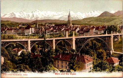 Bern Und Die Alpen Switzerland Postcard - Foto 1 di 2