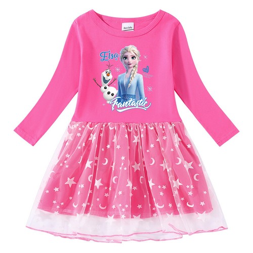 Kids Girls Princess Elsa Dress Cosplay Long Sleeve Birthday Party Fancy DressesZ - Picture 8 of 41
