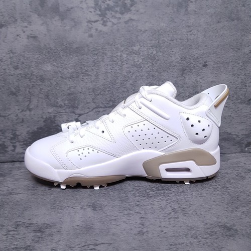 NIKE Air Jordan 6 Retro Low Golf Shoes Mens 6 Womens 7.5 White Khaki - Picture 2 of 5