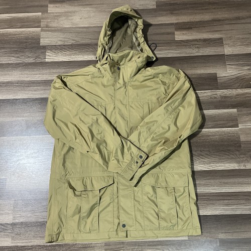 Orvis Pursell Jacket Mens XL Tan Coat Full Zip Hooded Waterproof Outdoor Hiking