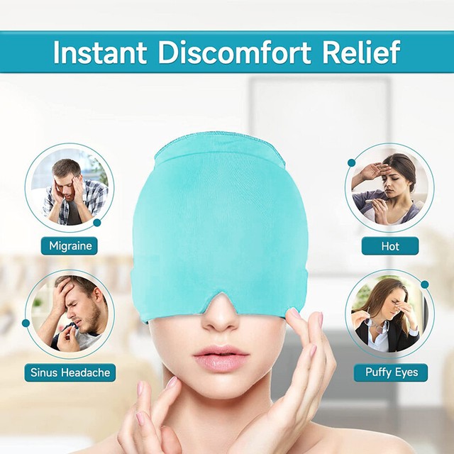 Tension Headache Migraine Relief Cap Ice Mask Hat Headache Heat Cold Therapy UK2 Tension Headache Migraine Relief Cap Ice Mask Hat Headache Heat Cold Therapy UK2