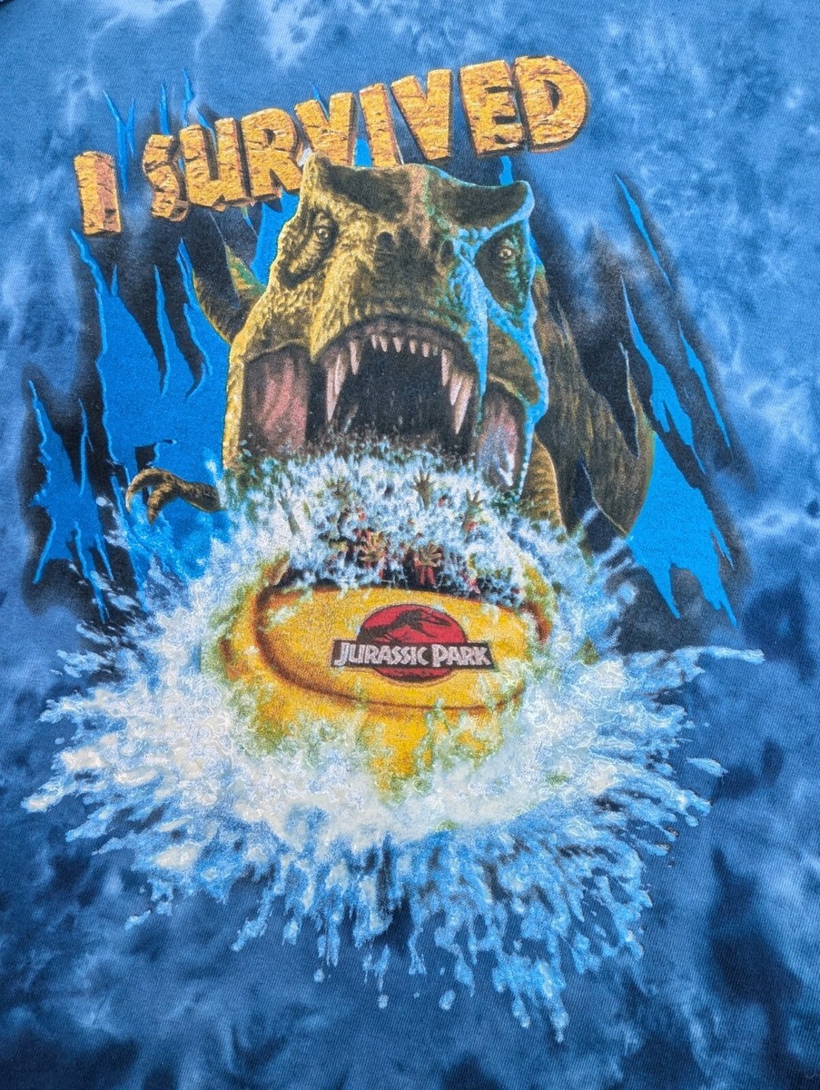 Vtg 2000s Universal Studios I SURVIVED JURASSIC PARK Tie Dye