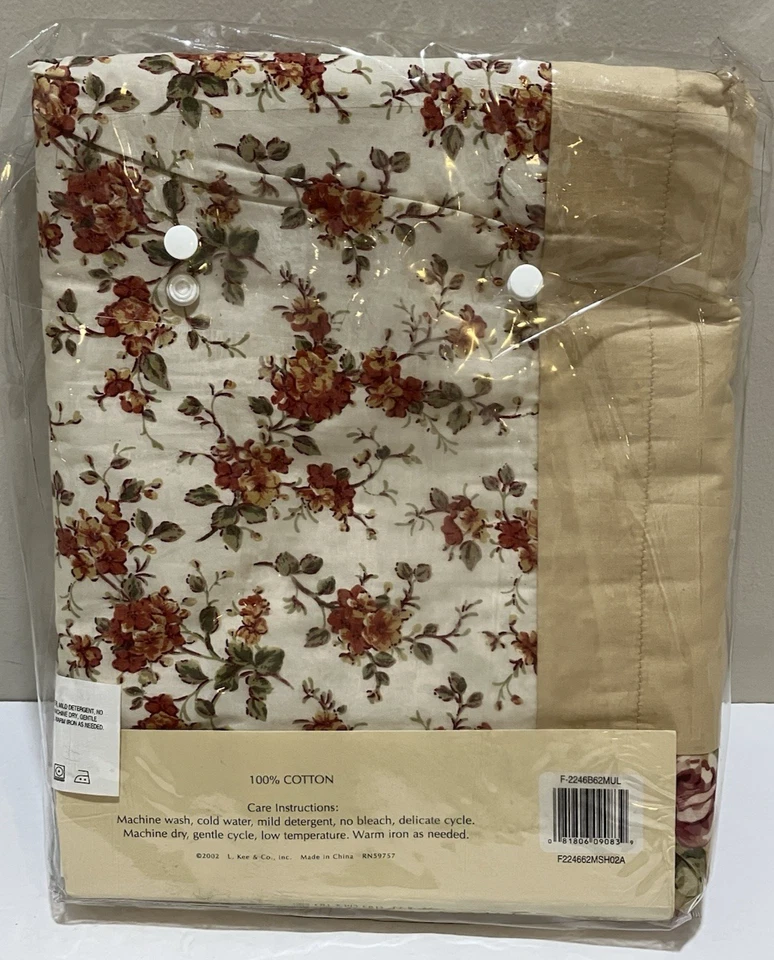 Cortina de Ducha French Country Marrón Verde Tela Floral Cabaña Simplemente Hecha a Mano Foto 4 de 4