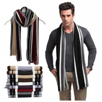Men/'s Cashmere Silk Scarf Classic Winter Scarf Stole Wraps Shawl Boy Xmas Gift