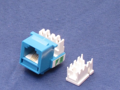 50 X Pcs CAT3 Blue Keystone Jack RJ11 6P4C Phone Telephone Modular CAT 3 4C - Picture 8 of 10