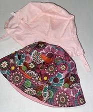 Sun Hat 12 Months Lot Of 2 OSFM Pink  Floral Childrens Bucket Hat SEE DETAILS