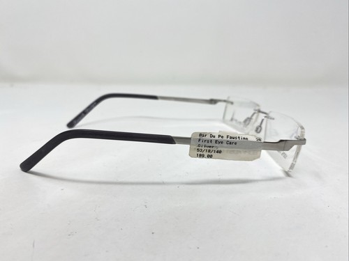 Bar Du Pé FAUSTINE SILVER 53-18-140 Rimless Metal Eyeglasses Frame /B66 - Picture 4 of 8