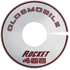 Silver Oldsmobile Rocket 455 Air Cleaner Decal For 1968 Oldsmobile Cutlass 442