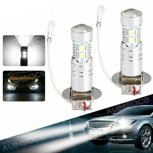 2x H3 LED 100W Extremely Bright 6000K Cool White Fog Light Lamp Driving Bulbs - Picture 8 of 12