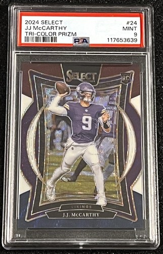 2024 Panini Select JJ McCarthy Tri-Color Prizm Concourse Level PSA 9 MINT # /299 - Picture 6 of 6