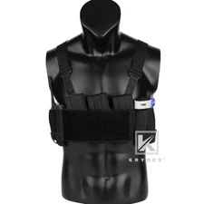 KRYDEX Concealed Carry Low-Vis Chest Rig Elastic Cummerbund Tactical Vest Black