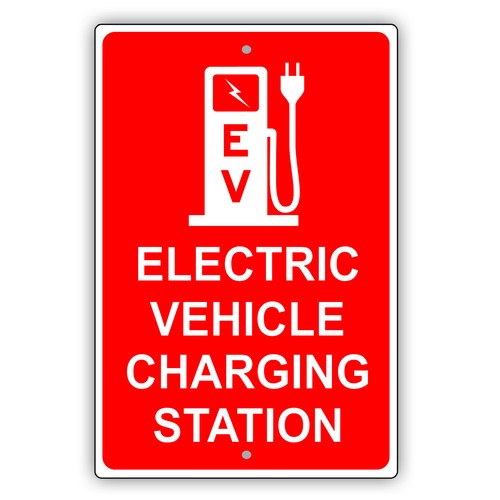 Electric Vehicle Charging Station EV Garage Parking Notice Aluminum Metal Sign - 第 2/5 張圖片
