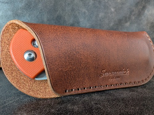 Folder Knife handmade sheath, Handmade knife case, Edc Pouch, Leather Sheath - Picture 7 of 13