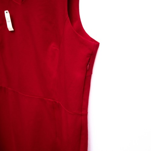 Talbots Dress 16 True Red Stretch Sleeveless Sheath Cocktail Party - Picture 3 of 6