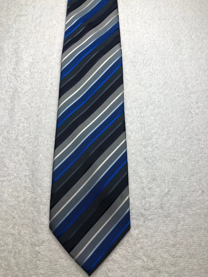 BERGAMO NEW YORK CORBATA HOMBRE AZUL GRIS NEGRO 3,5 X 59 Foto 2 de 4