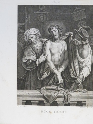 BELLE GRAVURE XIX° ECCE HOMO JESUS CHRIST MORT ORIENTALISME ROMANTISME DIEU - Foto 3 di 6