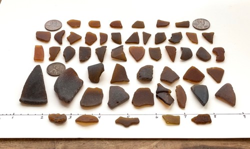 Surf Tumbled Beach Sea Glass artesanía esmerilada ámbar miel marrón hoguera patrón #B3 - Imagen 5 de 11