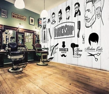 3D Avatar G533 Barber Shop Wallpaper Wall Murals Removable Self-adhesive Honey
