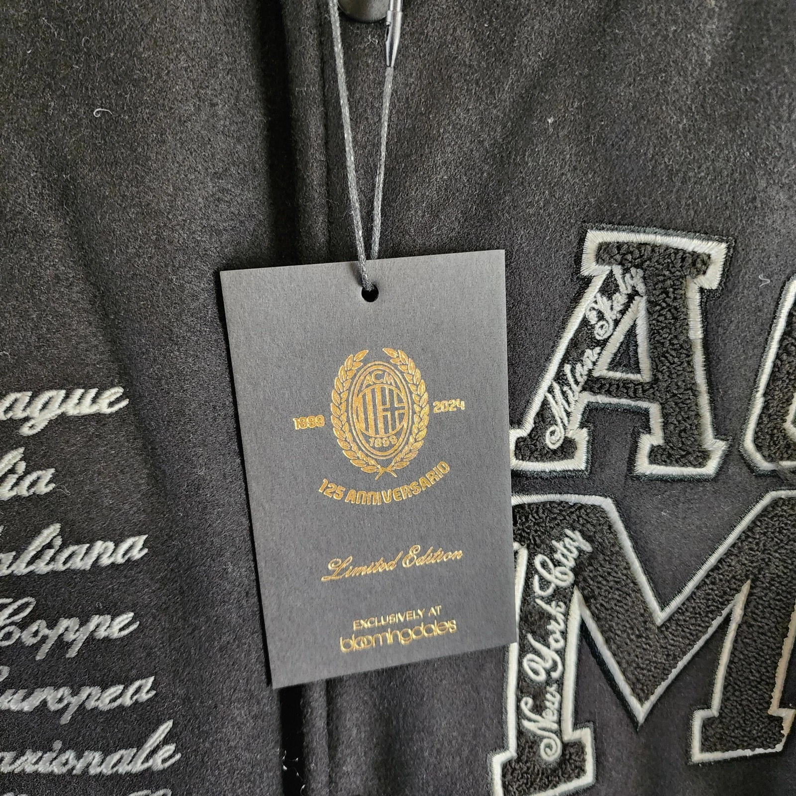AC Milan Coach Jacket Men's M Black Full Front Button Closure With Side Pockets image 13