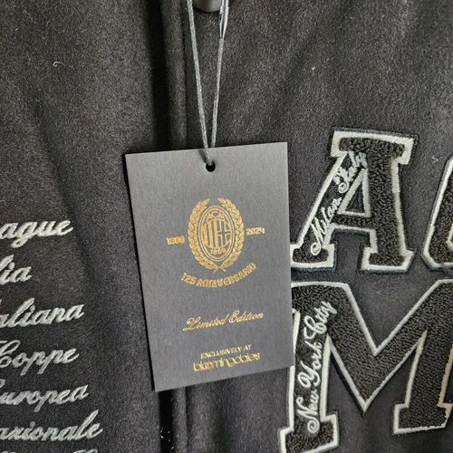 AC Milan Coach Jacket Men's M Black Full Front Button Closure With Side Pockets image 13