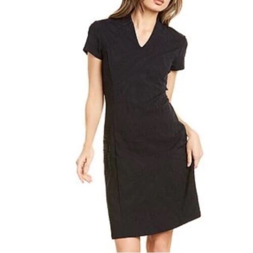 J. McLaughlin slim fit dress v neck cap sleeve size small