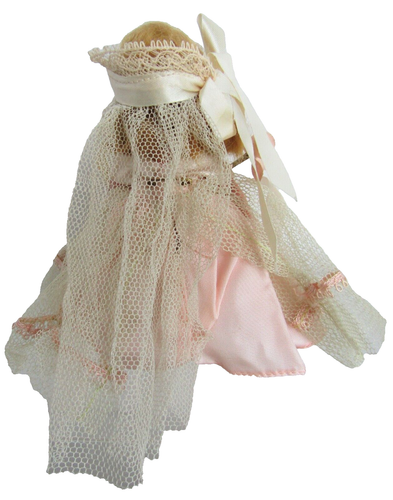Nancy Ann Story Book Doll BRIDE or Bridesmaid in light pink, Frozen Leg on stand - Picture 3 of 4