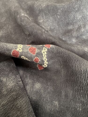 Vintage Japanese kiomono fabric silk Indigo Base 1.6 yard v260 - Picture 8 of 10
