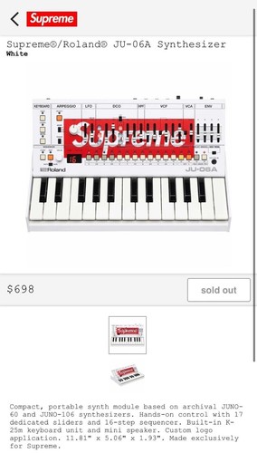 Supreme Roland JU-06A Synthesizer Brand New *Sold out* - Picture 5 of 6