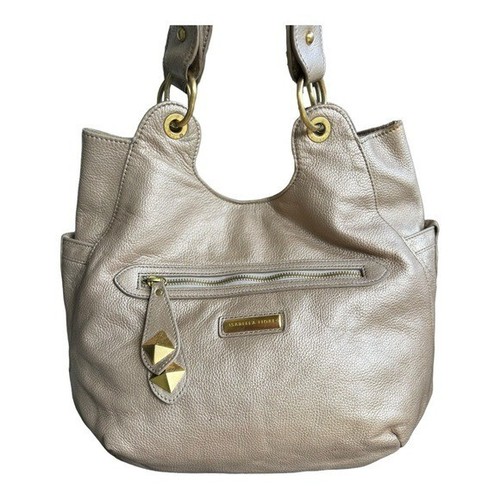 Isabella Fiore Star Stud Angie Bag Beige Bronze Large Leather Bag Gold Studs - Picture 3 of 11
