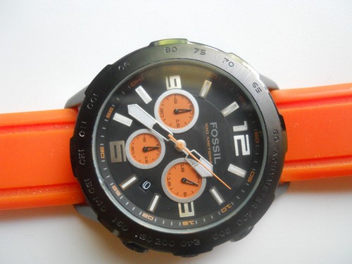 Fossil Chronograph men's orange Rubber band water-resist used wristwatch.CH-2540 - Picture 4 of 22