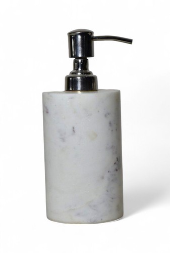 Dispensador de jabón/loción Banswara color blanco mármol hecho de mármol genuino - Imagen 2 de 3