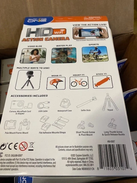 Explore One HD Action Camera w/ WiFi & Accessories included Waterproof Case NEW - Image 2 of 2